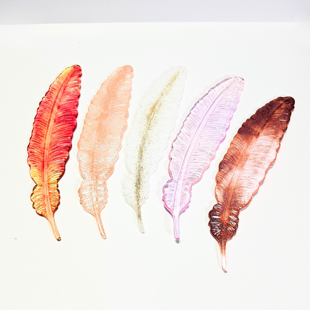 custom resin feather bookmark