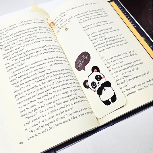 “One Last Page Please” Panda Bookmark