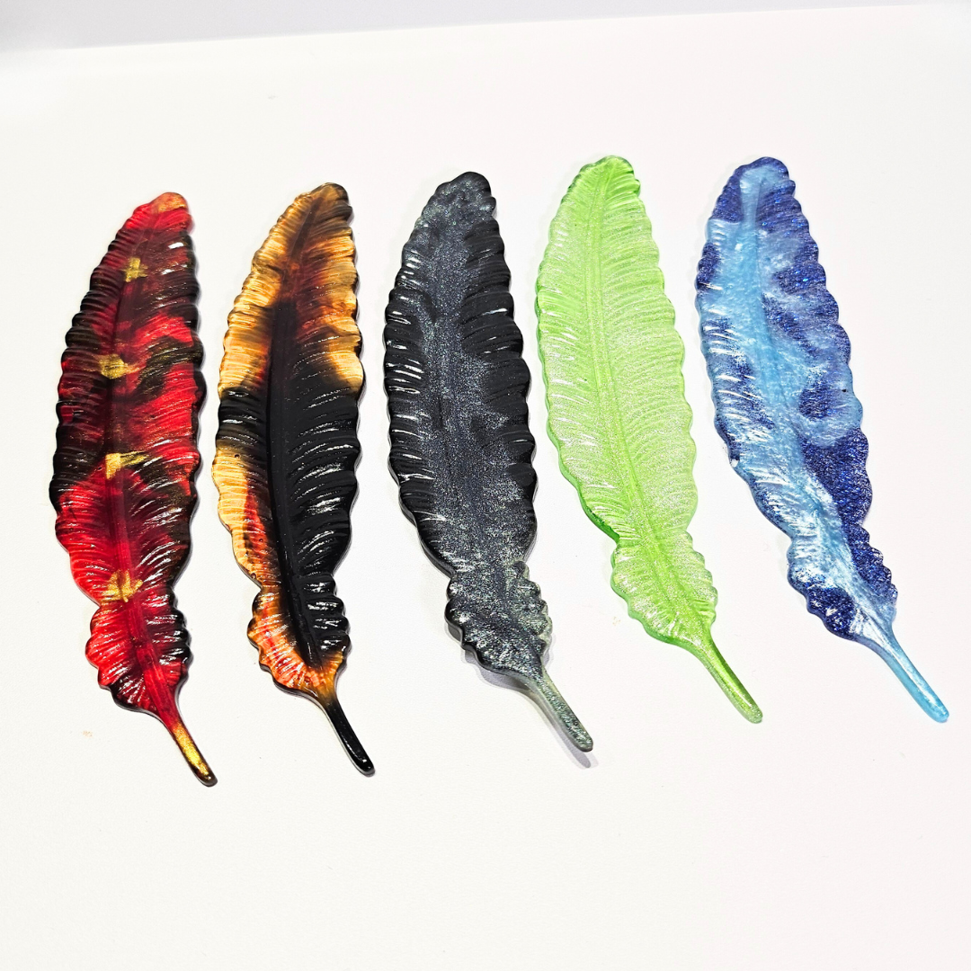 custom resin feather bookmark