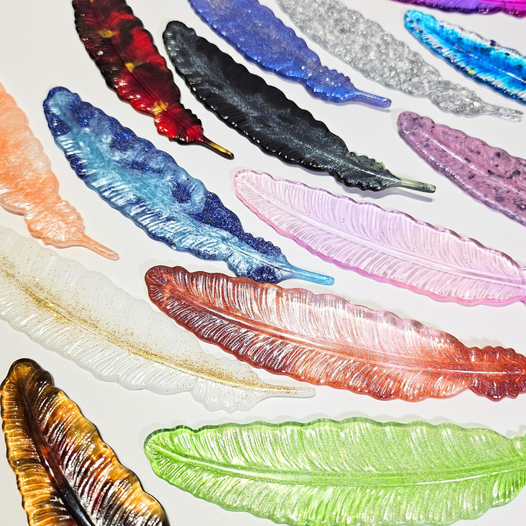 custom resin feather bookmark